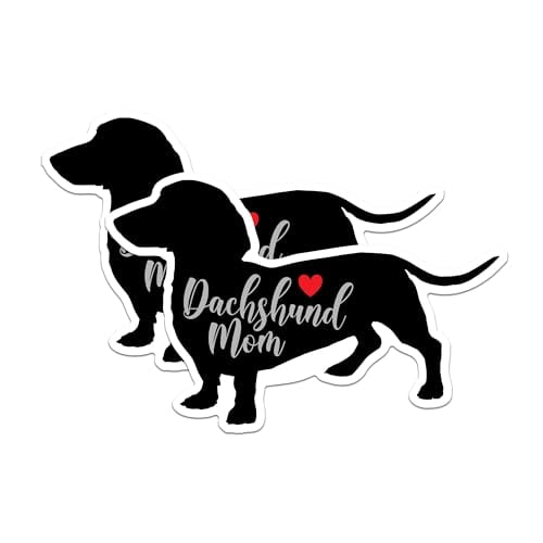 (2 Packs) Dachshund Mom Magnets - Cute Weiner Dog Lover Mom Magnets - 5 Inches On Longest Side - Premium Magnet - for Fridges, Toolboxes, Cars - Made in USA - MAG2463