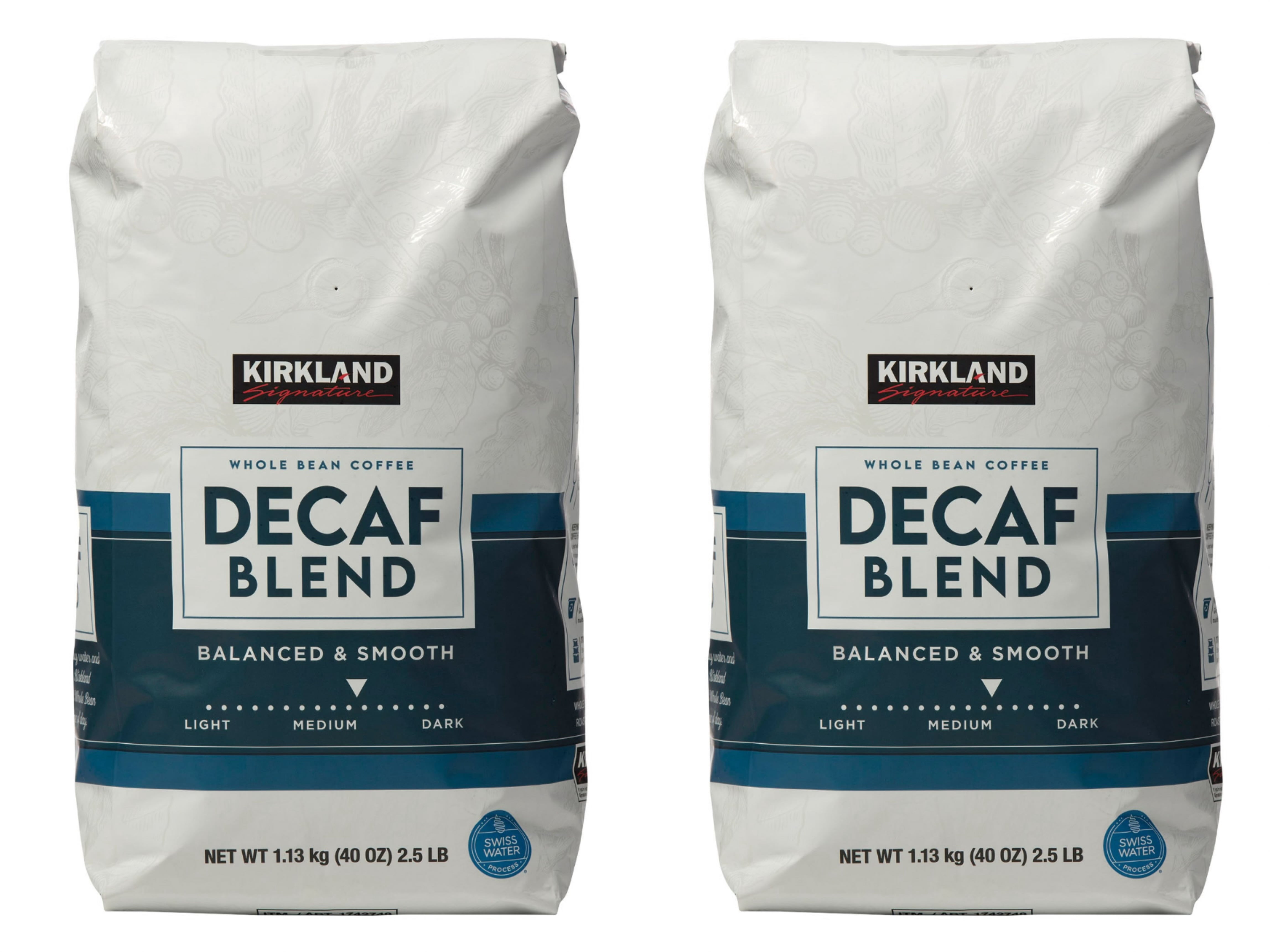 2 Packs Decaf House Blend Whole Bean Coffee Medium Roast 2.5 lbs Each