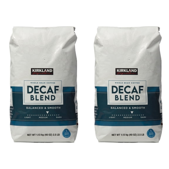 2 Packs Decaf House Blend Whole Bean Coffee Medium Roast 2.5 lbs Each