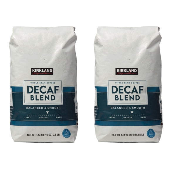 2 Packs Decaf House Blend Whole Beans Coffee Medium Roast 2.5 lbs Each