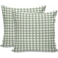 thumbnail image 1 of 2 Packs Decorative Cotton Throw Pillow Covers, Sage Green White Buffalo Plaid 18 x 18 Inch Square Reversible Soft Cushion Case for Couch Bedroom Sofa Living Room Chair Car, 1 of 6