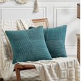 thumbnail image 1 of 2 Packs Decorative Throw Pillow Covers for Living Room Couch Bed, Farmhouse Boho Home Decor, Soft Corss Corduroy Patchwork Textured Square Cushion Case, 1 of 13