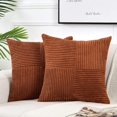thumbnail image 1 of 2 Packs Decorative Throw Pillow Covers for Living Room Couch Bed, Farmhouse Boho Home Decor, Soft Corss Corduroy Patchwork Textured Square Cushion Case, 1 of 12