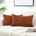 thumbnail image 1 of 2 Packs Decorative Throw Pillow Covers for Living Room Couch Bed, Farmhouse Boho Home Decor, Soft Corss Corduroy Patchwork Textured Square Cushion Case, 1 of 12