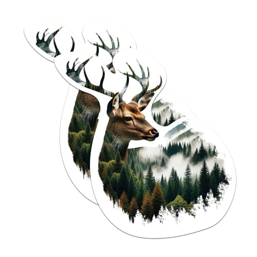 (2 Packs) Deer with Forest Background Magnets - Cool Nature Wilderness Nature Magnets - 5 Inches On Longest Side - Premium Magnet - for Fridges, Toolboxes, Cars - Made in USA - MAG2269