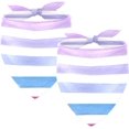 thumbnail image 1 of 2 Packs Dog Bandana Chiffon Pet Scarves Blue Pink Purple Stripe Printing Dog Bib Kerchief Scarf for Small Medium Large Dogs Cats Pets, Birthday Gift, 1 of 6