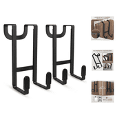 2 Packs Over The Door Hooks, Heavy Duty Door Hanger Hook, No Drill Wall Hooks for Hanging Coat, Towel, Bag in Bathroom, Closet Fits Most Doors Up to 1-7/8" Thickness
