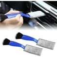 thumbnail image 1 of 2 Packs Double Ended Portable Cleaning Brush,Auto Detail Brush 2 in 1 Car Duster Brush for Detailing Interior,Car Air Vents Dashboard Screen Clean Brush,Double Head Brush Clean Tool (Blue), 1 of 5
