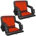 thumbnail image 1 of 2 Packs Double Heated Stadium Seat for Bleachers with Back Support, Folding Stadium Chair Bleacher Chair With 6 Reclinng Positions and Arm Support (Not Include Battery), 1 of 9