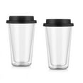 thumbnail image 1 of 2 Packs Double Walled Glass Coffee Mugs with Silicone Lids,12 OZ /350ML Insulated Drinking Coffee Cups, Dishwasher Safe, 1 of 8