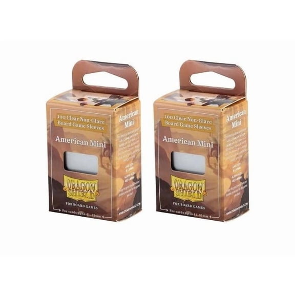 2 Packs Dragon Shield Board Game Sleeves 100 ct Mini American Size Card Sleeves Value Bundle!