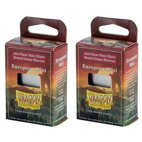 2 Packs Dragon Shield Board Game Sleeves 100 ct Mini European Size Card Sleeves Value Bundle!