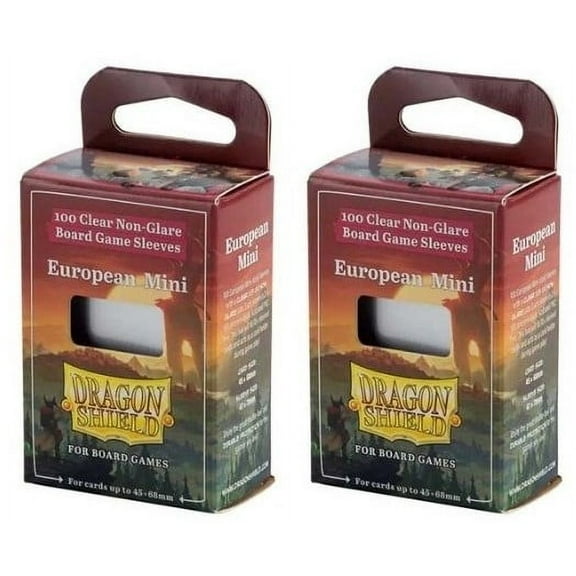 2 Packs Dragon Shield Board Game Sleeves 100 ct Mini European Size Card Sleeves Value Bundle!