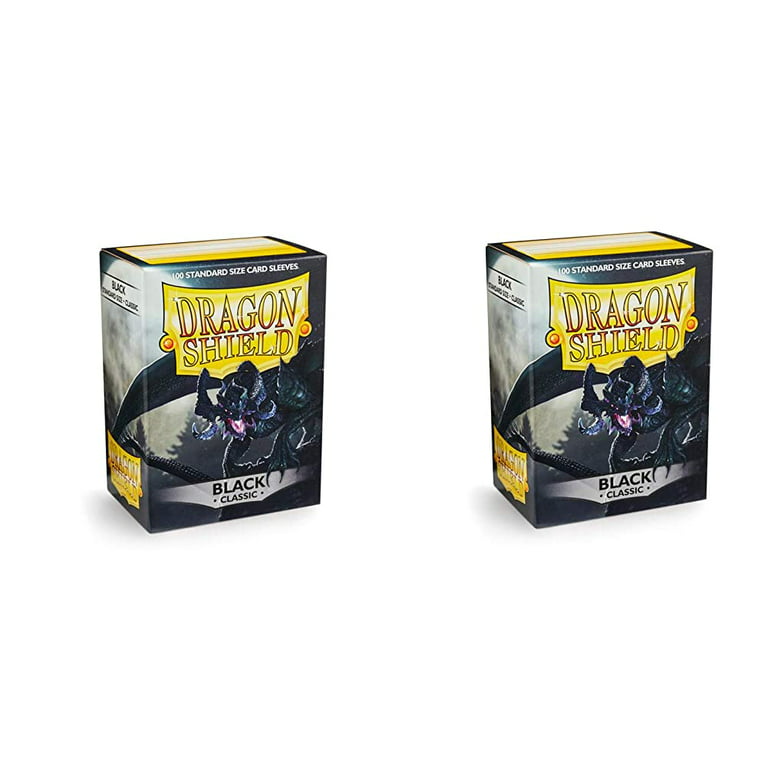 2 Packs Dragon Shield Classic Black Standard Size 100 ct Card