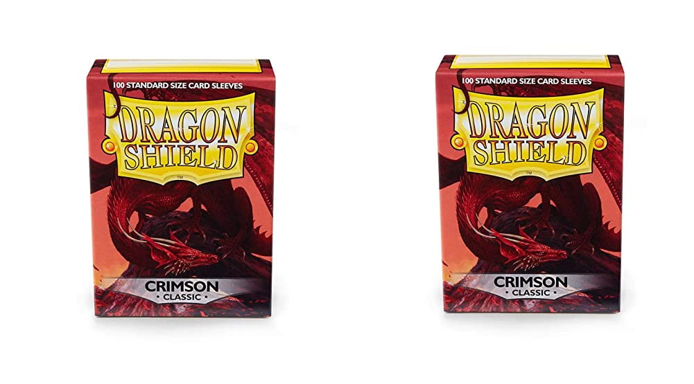 2 Packs Dragon Shield Classic Crimson Standard Size 100 ct Card Sleeves Individual Pack
