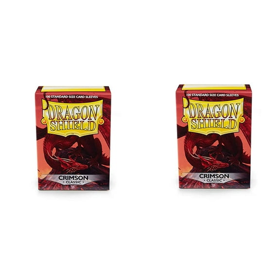 2 Packs Dragon Shield Classic Crimson Standard Size 100 ct Card Sleeves Individual Pack