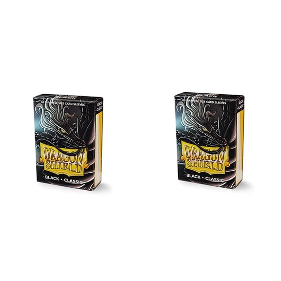 2 Packs Dragon Shield Classic Mini Japanese Black 60 ct Card Sleeves Value Bundle!