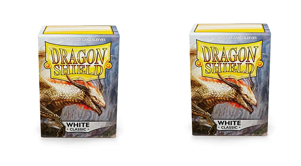 2 Packs Dragon Shield Classic White Standard Size 100 ct Card Sleeves Individual Pack