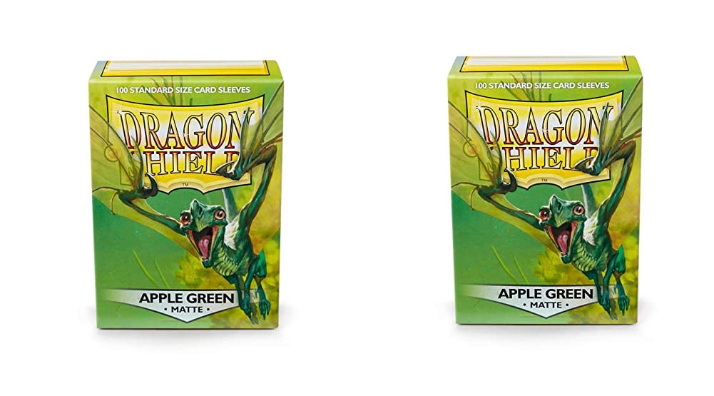 2 Packs Dragon Shield Matte Apple Green Standard Size 100 ct Card Sleeves Value Bundle!