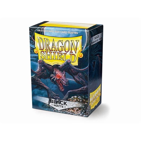 2 Packs Dragon Shield Matte Black Standard Size 100 ct Card Sleeves Value Bundle!