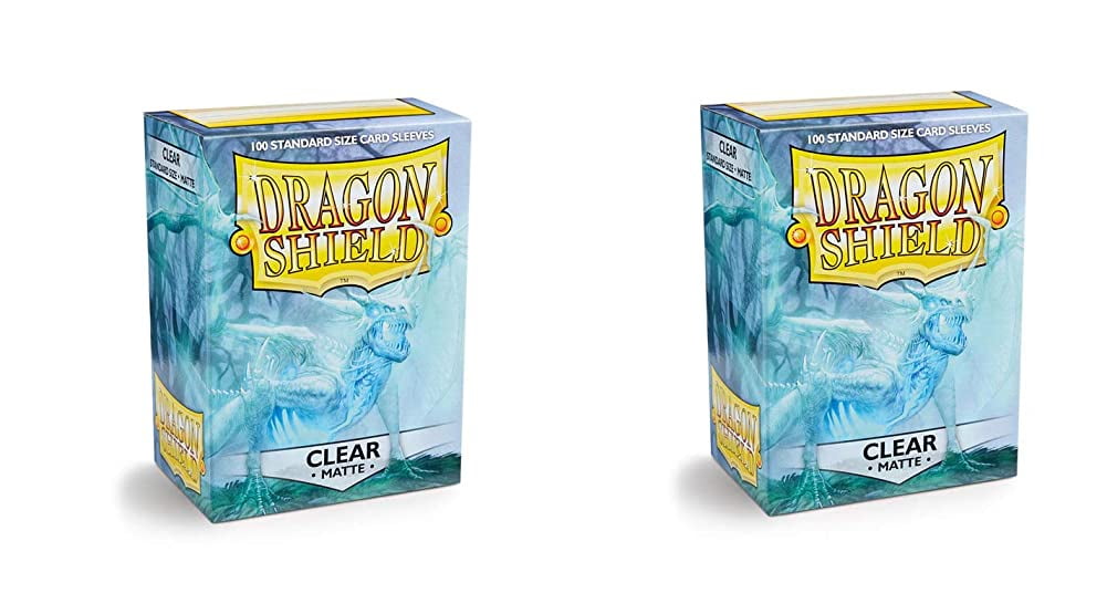 2 Packs Dragon Shield Matte Clear Standard Size 100 ct Card Sleeves Value Bundle!