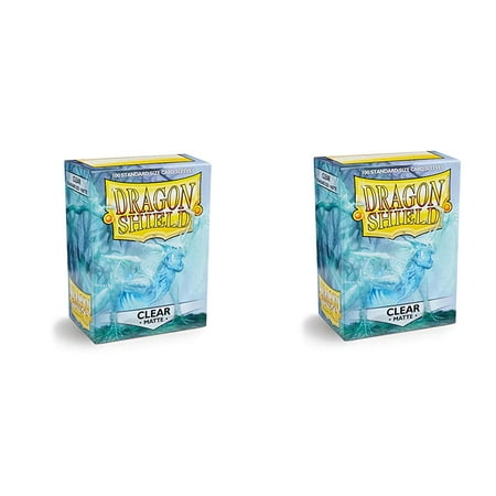 2 Packs Dragon Shield Matte Clear Standard Size 100 ct Card Sleeves Value Bundle!