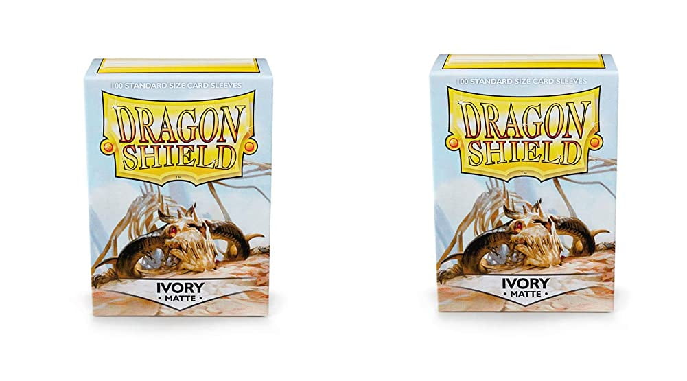 2 Packs Dragon Shield Matte Ivory Standard Size 100 ct Card Sleeves Value Bundle!