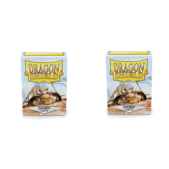 2 Packs Dragon Shield Matte Ivory Standard Size 100 ct Card Sleeves Value Bundle!
