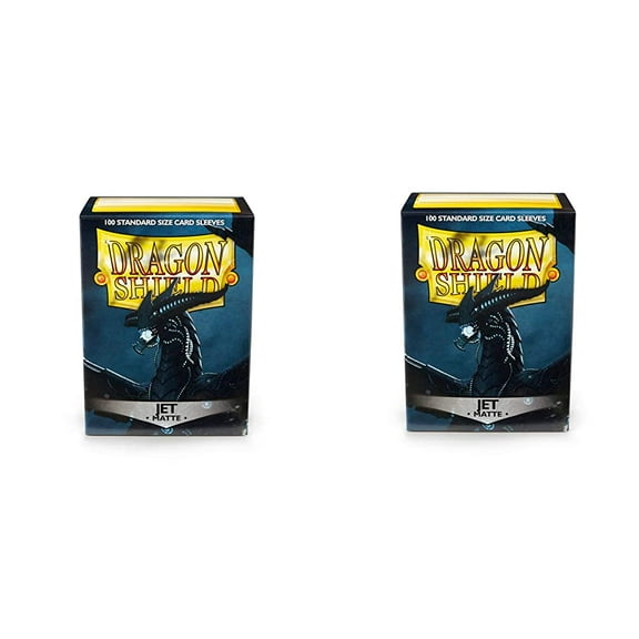 2 Packs Dragon Shield Matte Jet Standard Size 100 ct Card Sleeves Value Bundle!