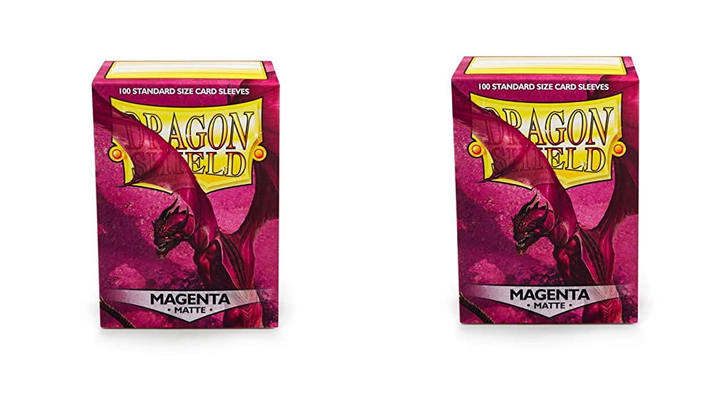 2 Packs Dragon Shield Matte Magenta Standard Size 100 ct Card Sleeves Value Bundle!