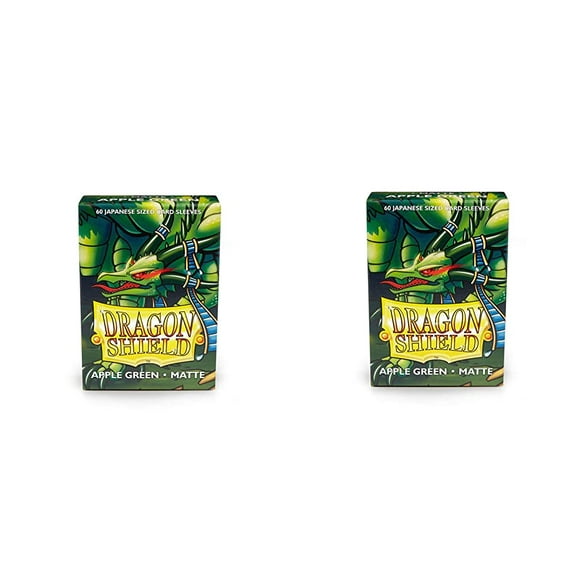2 Packs Dragon Shield Matte Mini Japanese Apple Green 60 ct Card Sleeves Value Bundle!