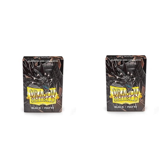 2 Packs Dragon Shield Matte Mini Japanese Black 60 ct Card Sleeves Value Bundle!