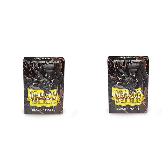 2 Packs Dragon Shield Matte Mini Japanese Black 60 ct Card Sleeves Value Bundle!
