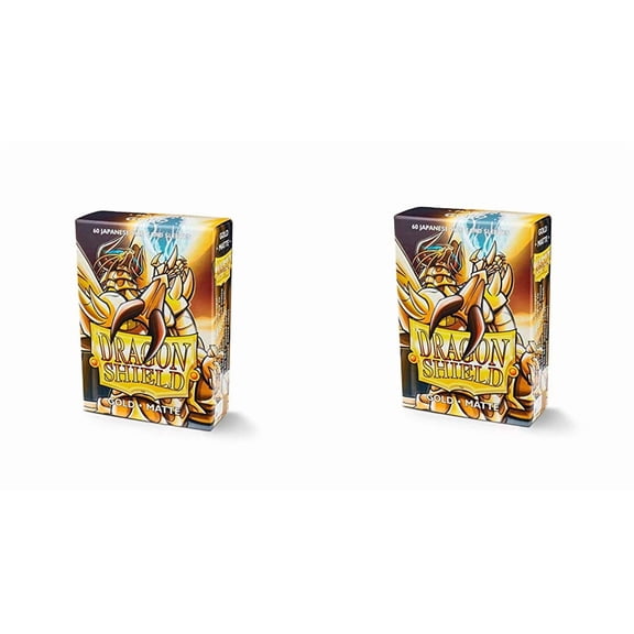 2 Packs Dragon Shield Matte Mini Japanese Gold 60 ct Card Sleeves Value Bundle!