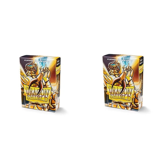 2 Packs Dragon Shield Matte Mini Japanese Gold 60 ct Card Sleeves Value Bundle!