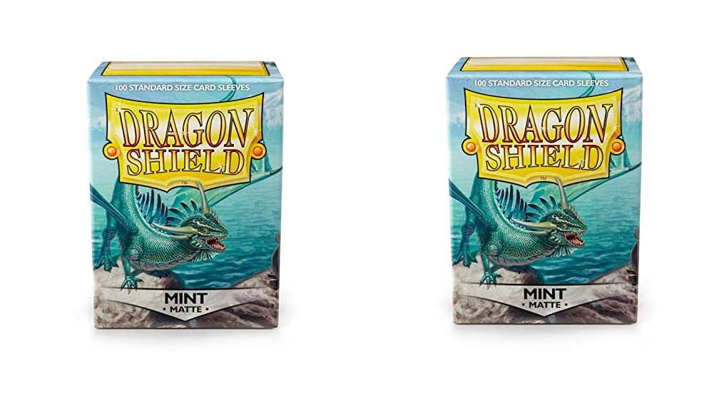 2 Packs Dragon Shield Matte Mint Standard Size 100 ct Card Sleeves Value Bundle!