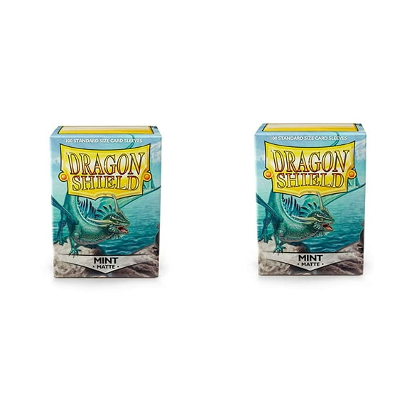 2 Packs Dragon Shield Matte Mint Standard Size 100 ct Card Sleeves Value Bundle!