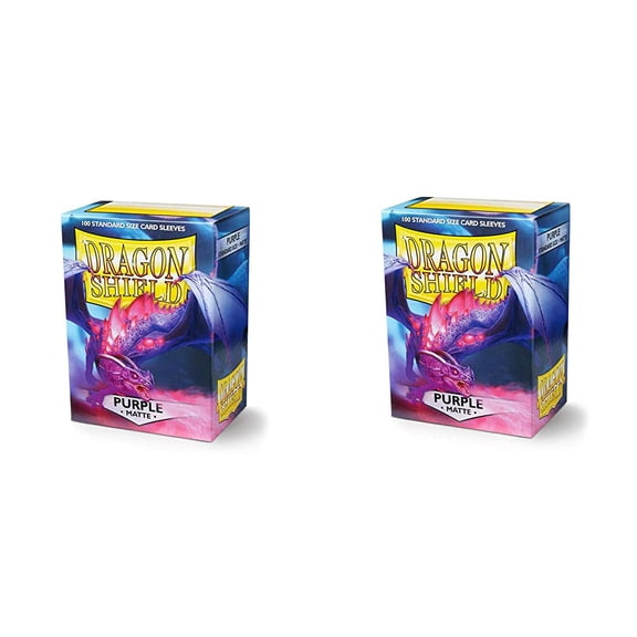 2 Packs Dragon Shield Matte Purple Standard Size 100 ct Card Sleeves Value Bundle!