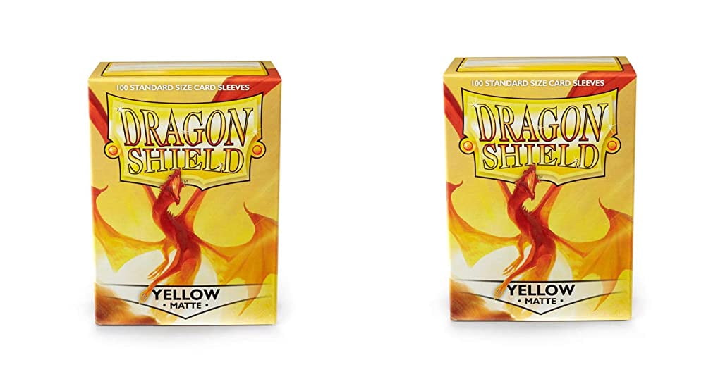 2 Packs Dragon Shield Matte Yellow Standard Size 100 ct Card Sleeves Value Bundle!