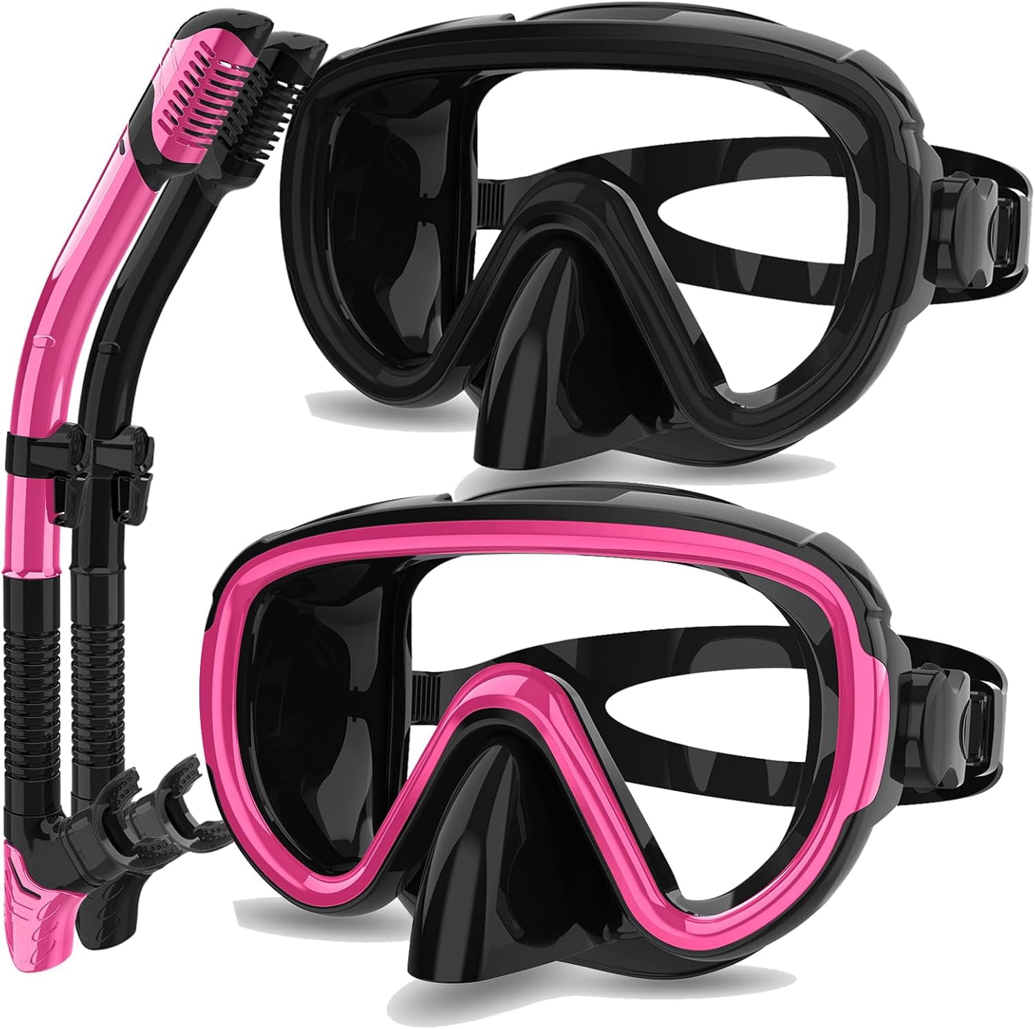 2 Packs Dry Snorkel Mask Set Snorkeling Gear for Adults Scuba Diving ...