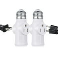 2Pack E26/E27 3Prong Light to Plug Adapter, Polarized Bulb Outlet