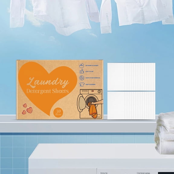 2 Packs Eco Friendly Laundry Detergent Sheets Powerful Stain Remover for Clothes Fast Dissolving High Efficiency No Residue Travel Convenient Biodegradable Sheets for Home Use