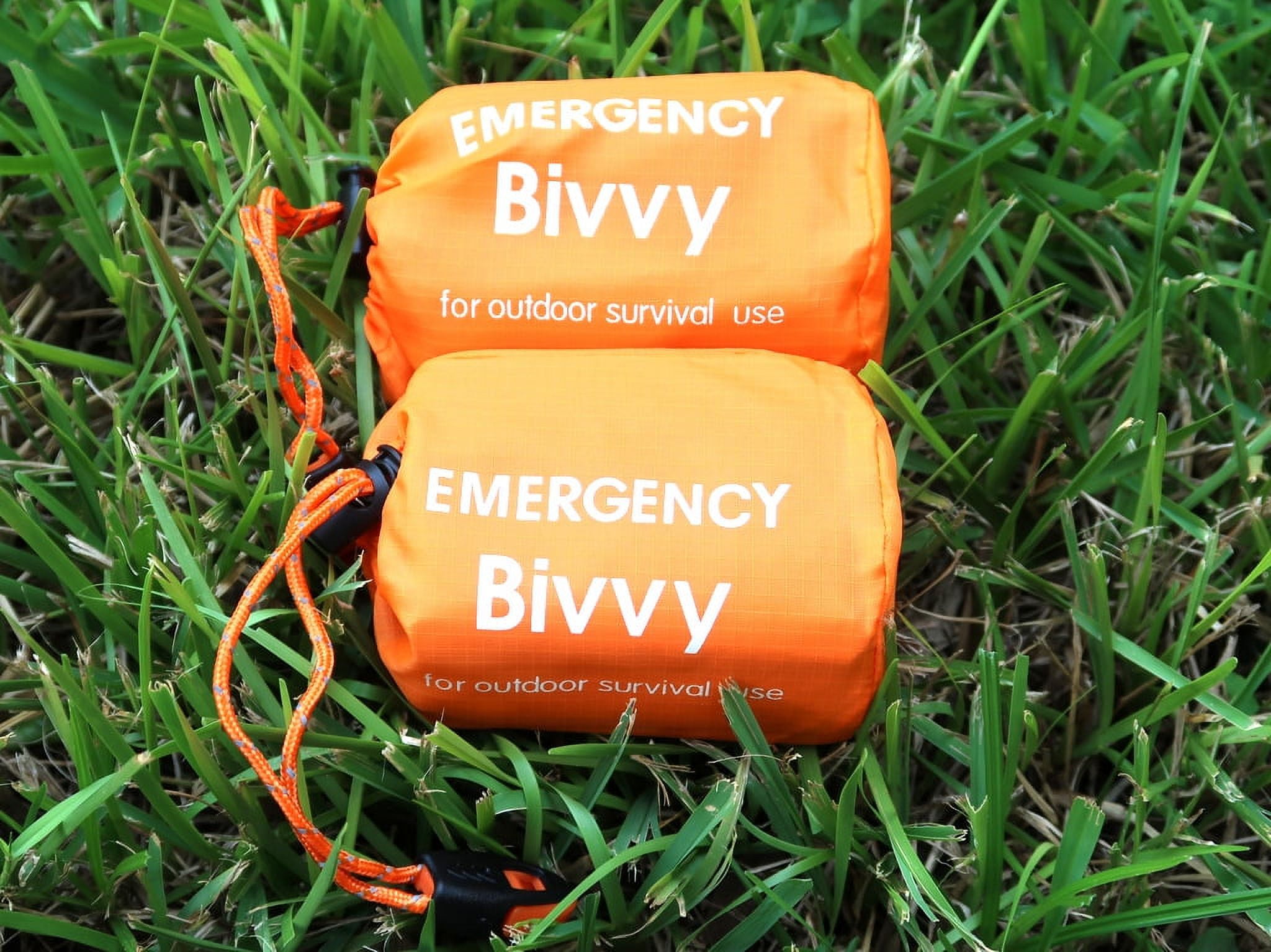 2 Packs Emergency Thermal Sleeping Bag, Survival Bivvy Sacks Blanket With Whistle, Waterproof Lightweight Survival Shelter Blanket Bag Gear For Outdoor Hiking Camping Adventure..