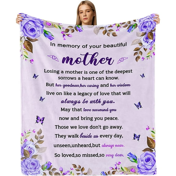Sympathy Gifts for Loss of Mother Sympathy Blanket Memorial Blanket Loss of Mom Sympathy Gifts in Memory of Loved One Gifts Grief Gifts Bereavement Gifts Condolences Gifts Throw Blankets 50x60 inches
