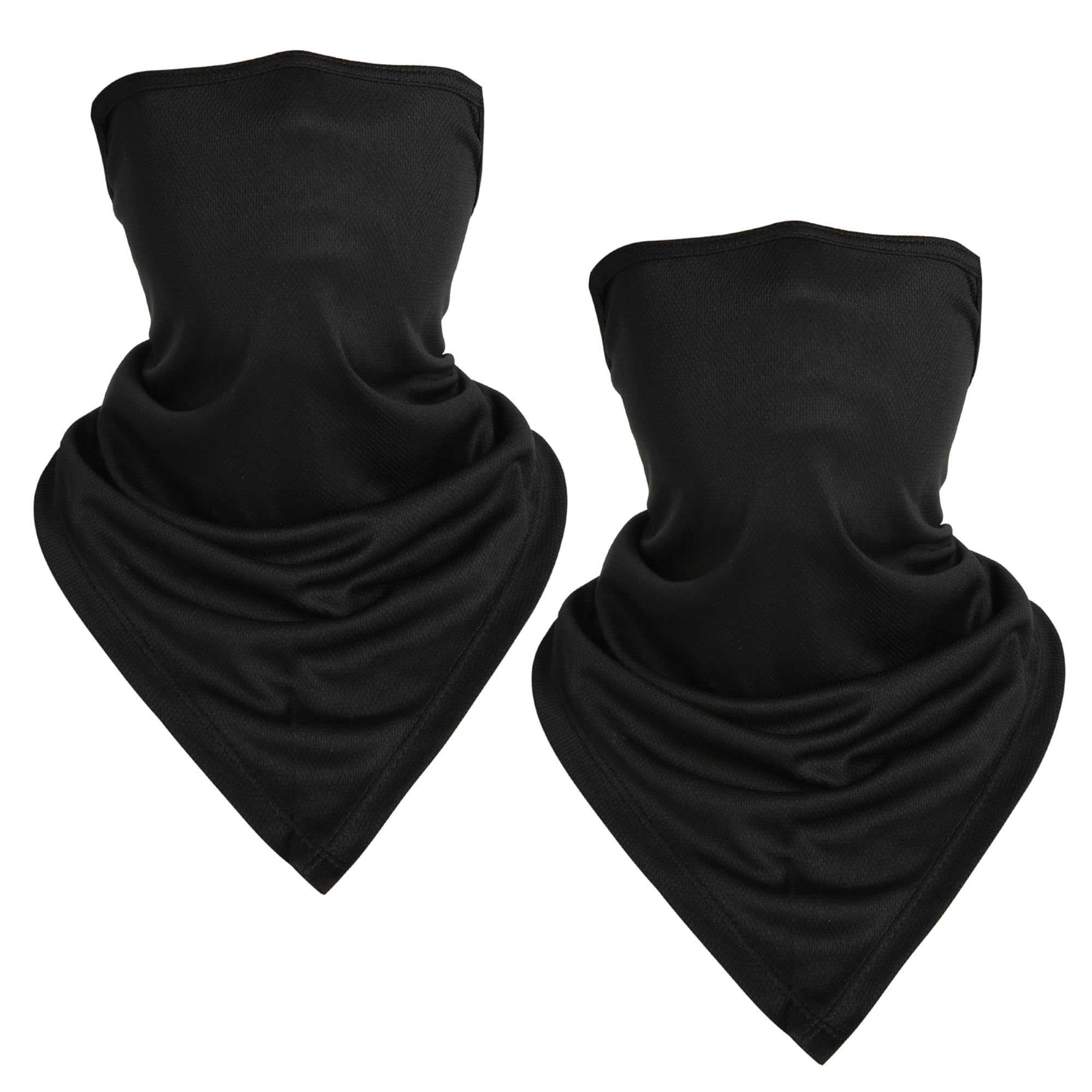 2 Packs Face Mask Bandana Neck Gaiters with Ear Loops Windproof Scarf