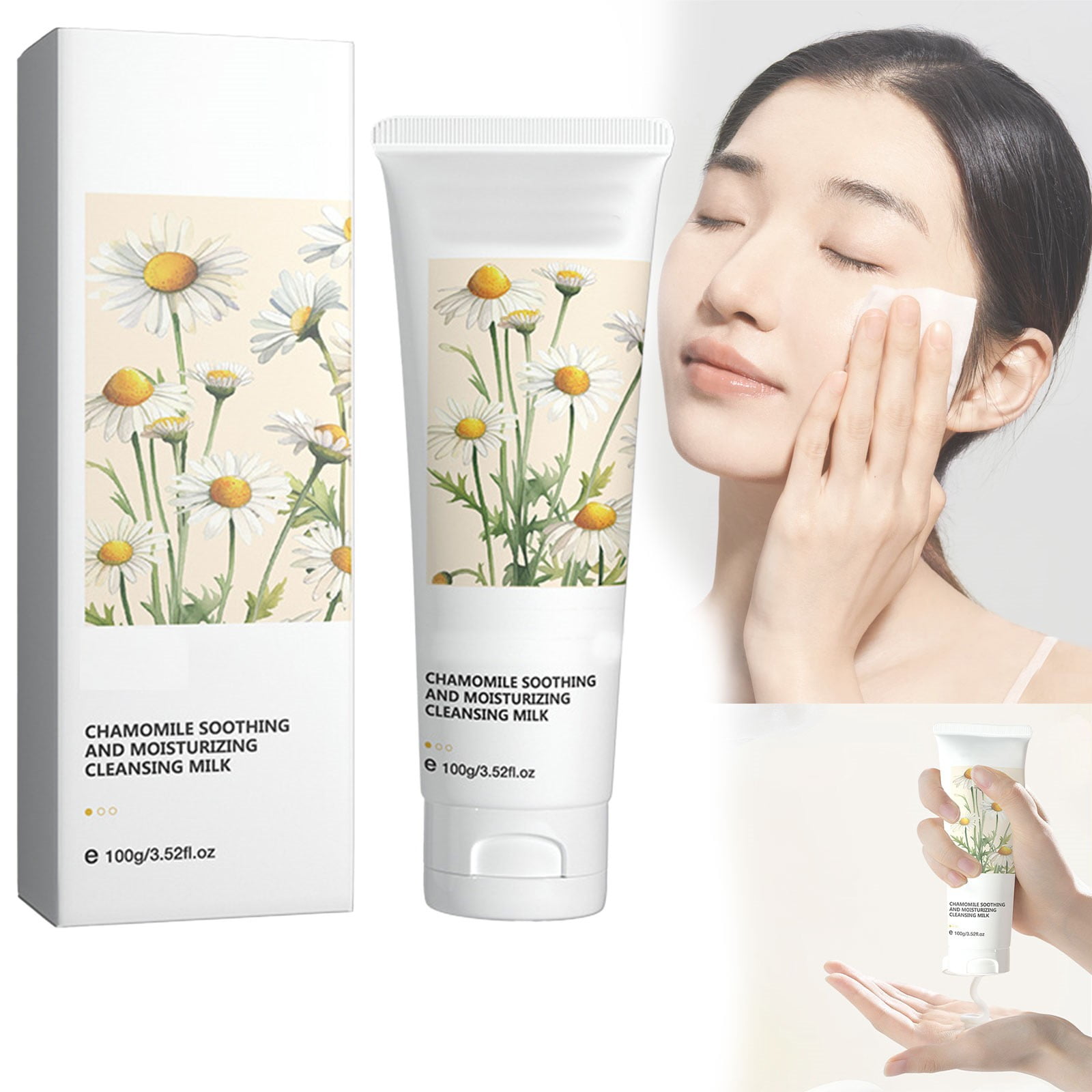 2 Packs Facial Cleanser,Chamomile Soothing Moisturizing Cleansing Milk