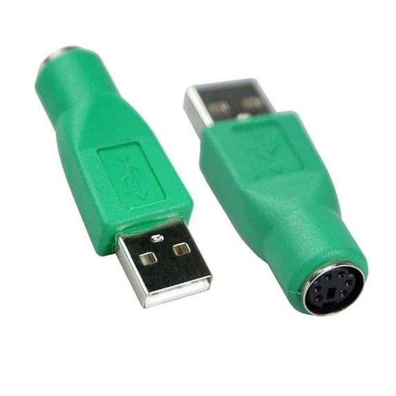 2 Packs Female to USB Male Converter Adapter for Mouse and Keyboard, Green