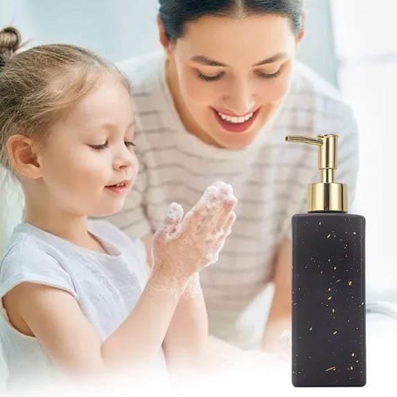 2 Packs Foaming Soap Dispenser Refillable, Foam Pump Bottle for Hand Soap Body Wash Shampoo, Automatic Liquid Soap Dispenser for Bathroom Kitchen Sink Countertop, Glass Soap Dispenser with Pump
