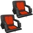 thumbnail image 1 of 2 Packs Foldable Double Heated Stadium Seats for Bleachers, 6 Reclinng Positions Backrest, Armrests Adjustable – 3 Level Heating Portable Stadium Seating Heated Camping Chairs (Not Include Battery), 1 of 9