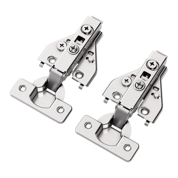 2 Packs Full Overlay Soft Close Cabinet Hinges, 3D Adjustable Concealed Kitchen Cabinet Hinges with Clip-On Plate for Face Frame Cabinets